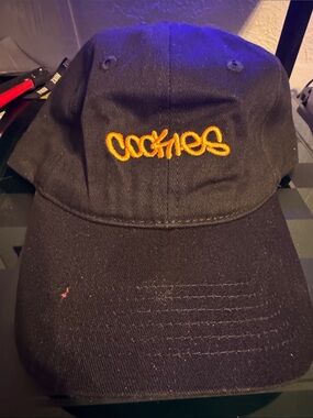 Cookies Black Dad Hat with Yellow Script Logo